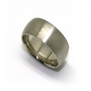 Wide Palladium Mens Engagement Ring