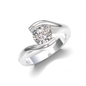 Tension Diamond Engagement Ring