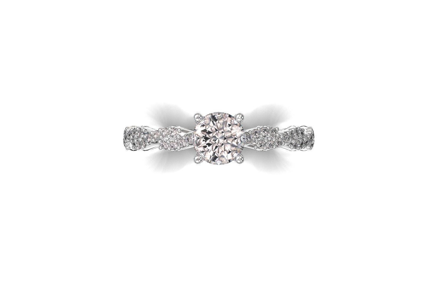 42#38_B Diamond Engagement Ring