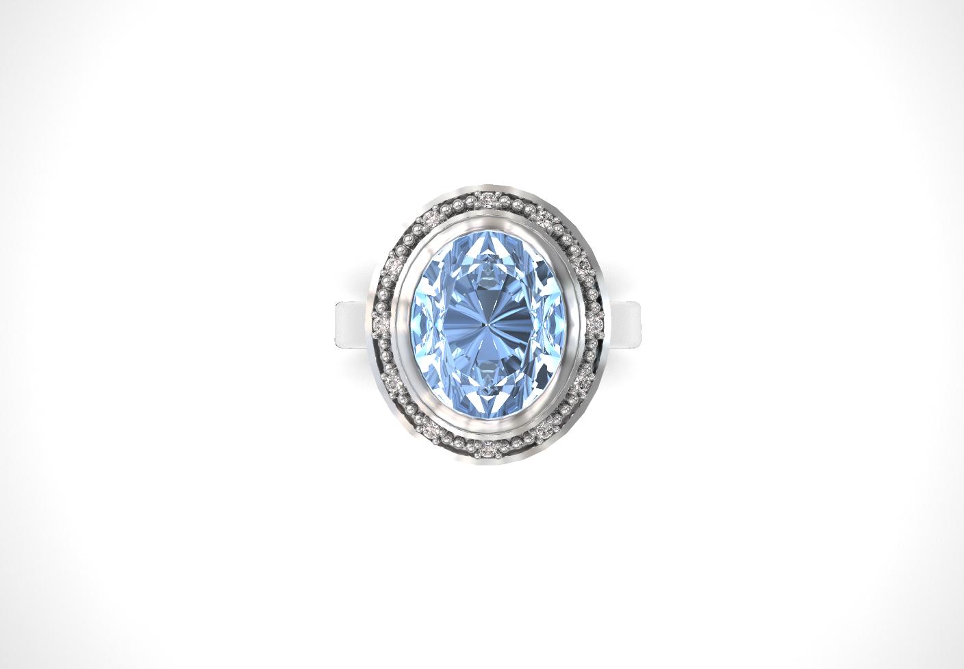 50#48_B Aquamarine Engagement Ring