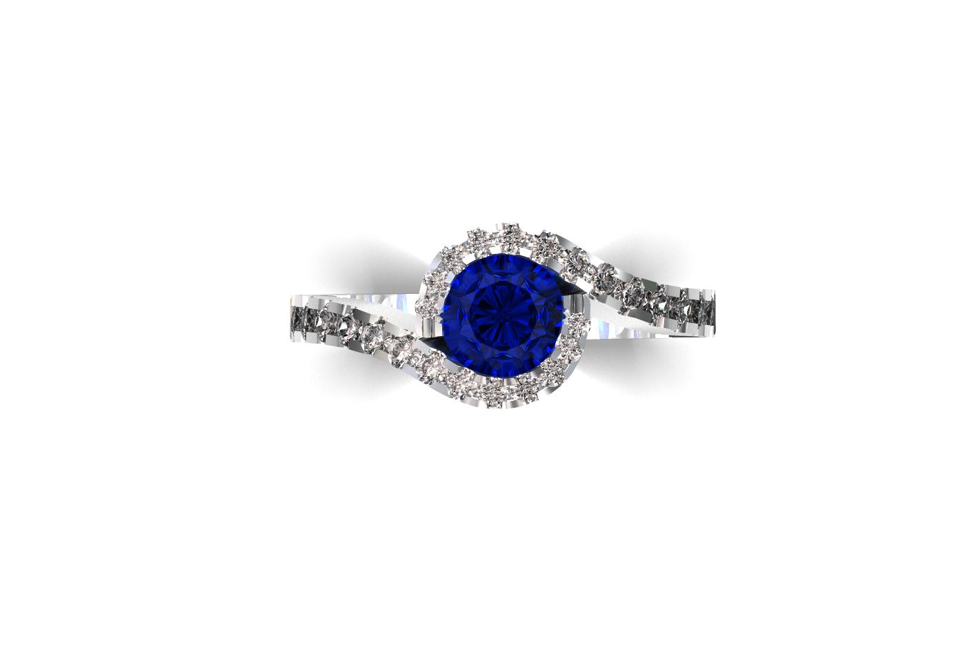 66#93_B Tanzanite Engagement Ring