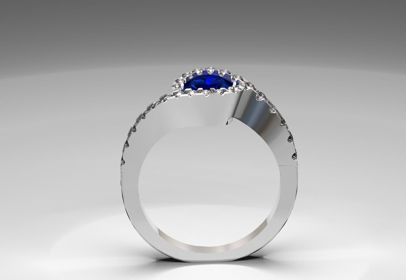 66#93_C Tanzanite Engagement Ring